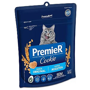 Snack Biscoito PremieR Cookie Gatos Adultos Sabor Original 40g - PremierPet