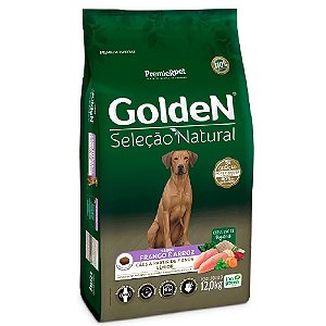 Ração Golden Cães Seleção Natural Sênior Sabor Frango e Arroz 12kg - PremierPet