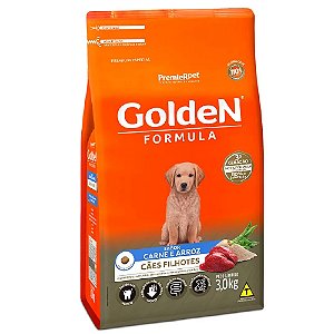 Ração Golden Fórmula Cães Filhotes Porte Médio e Grande Sabor Carne e Arroz - PremierPet