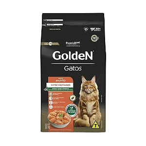Ração Golden Gatos Castrados Sabor Salmão - PremierPet