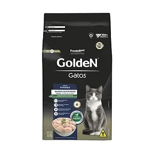 Ração Golden Gatos Sênior Castrados A partir de 10 Anos Sabor Frango, Arroz e Beterraba Branca