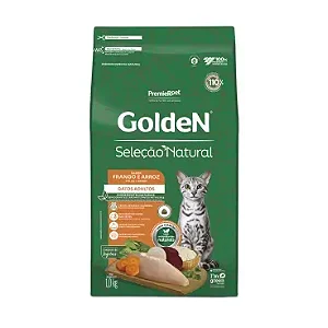 Ração Golden Gatos Seleção Natural Adultos Sabor Frango e Arroz - PremierPet