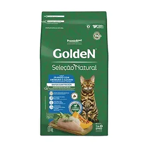 Ração Golden Gatos Seleção Natural Castrados Sabor Frango Com Abóbora e Alecrim - PremierPet