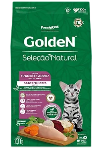 Ração Golden Gatos Seleção Natural Filhotes Sabor Frango e Arroz - PremierPet