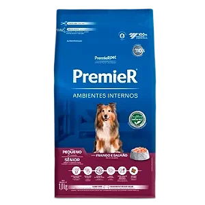 Ração Premier Ambientes Internos Sênior Cães A Partir de 7 Anos Raças Pequenas Sabor Frango e Salmão - PremierPet