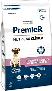 Ração Premier Nutrição Clínica Hipoalergênico Cães Adultos Portes Pequenos Sabor Cordeiro e Arroz - PremierPet