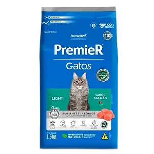 Ração Premier Gatos Light Ambientes Internos Sabor Salmão - PremierPet