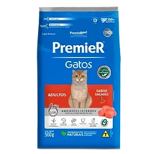 Ração Premier Gatos Adultos Ambientes Internos Sabor Salmão - PremierPet
