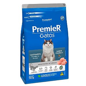 Ração Premier Gatos Castrados A partir de 6 Meses até 6 anos Ambientes Internos Sabor Frango - PremierPet