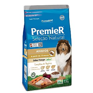 Ração Premier Seleção Natural Cães Adultos Porte Médio e Grande Sabor Frango Korin - PremierPet