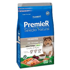 Ração Premier Seleção Natural Cães Filhotes Porte Médio e Grande Sabor Frango Korin - PremierPet