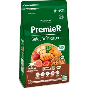 Ração Premier Seleção Natural Cães Filhotes Porte Pequeno Sabor Frango Korin e Batata Doce - PremierPet