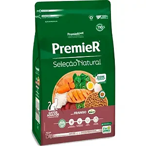 Ração Premier Gatos Adultos Seleção Natural Sabor Frango Korin - PremierPet