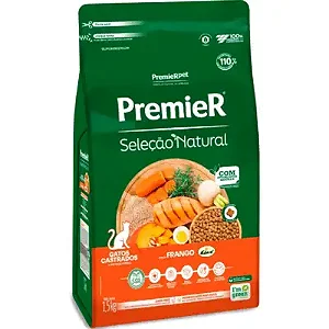 Ração Premier Gatos Castrados Seleção Natural A Partir de 6 Meses Sabor Frango Korin - PremierPet