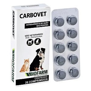 Carbovet Antidiarreico Biofarm 20 Comprimidos