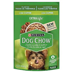 Ração Úmida Dog Chow Cães Filhotes Sabor Carne 100g Purina