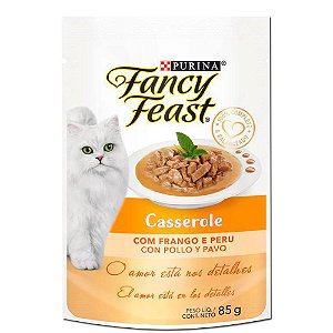 Ração Úmida Fancy Feast Casserole Gatos Adultos Sabor Frango e Peru 85g Purina