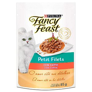 Ração Úmida Fancy Feast Petit Filet Gatos Adultos Sabor Carne 85g Purina
