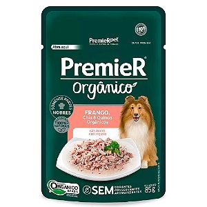 Ração Úmida Premier Orgânico Cães Adultos Porte Pequeno Frango, Chia e Quinoa 85g