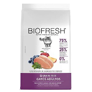 Ração Biofresh Gatos Adultos Sabor Frango, Alecrim, Chá Verde e Blueberry