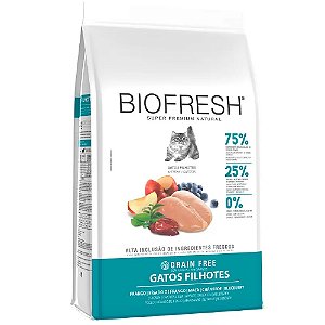 Ração Biofresh Gatos Filhotes Sabor Frango, Alecrim, Chá Verde e Blueberry