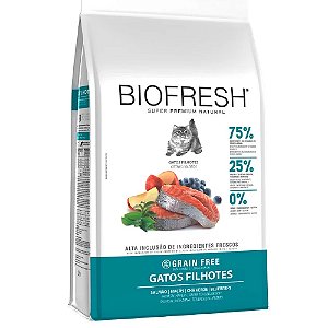 Ração Biofresh Gatos Filhotes Sabor Salmão, Maçã, Chá Verde e Blueberry