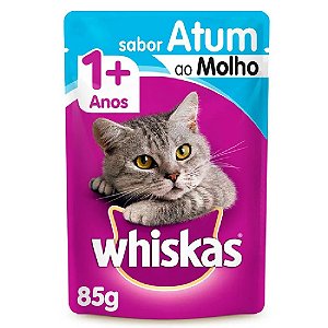 Ração Úmida Whiskas Sachê Gatos Adultos Sabor Atum ao Molho 85g