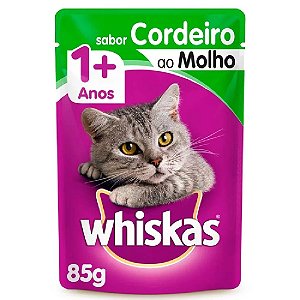 Ração Úmida Whiskas Sachê Gatos Adultos Sabor Cordeiro ao Molho 85g