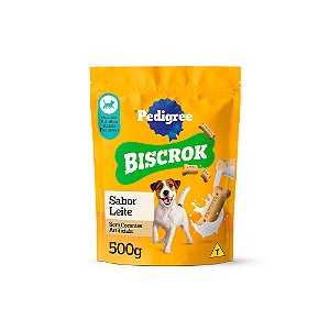 Biscoito Pedigree Biscrok Mini para Cães Adultos de Raças Pequenas Sabor Leite