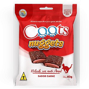 Snack Caats Nuggets Para Gatos Adultos Sabor Carne 40g