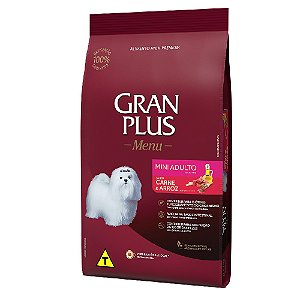 Ração GranPlus Menu Cães Adultos Porte Pequeno e Mini Sabor Carne e Arroz