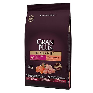 Ração GranPlus Gourmet Cães Adultos Porte Mini Sabor Salmão e Frango