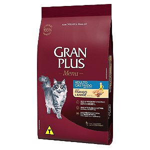 Ração GranPlus Menu Gatos Castrados Sabor Frango e Arroz