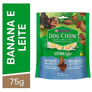 Snack Dog Chow Extra Life Cães Filhotes Sabor Banana e Leite 75g