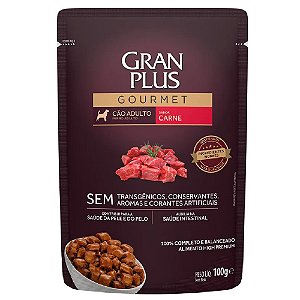 Ração Úmida GranPlus Gourmet Cães Adultos Sabor Carne 100g