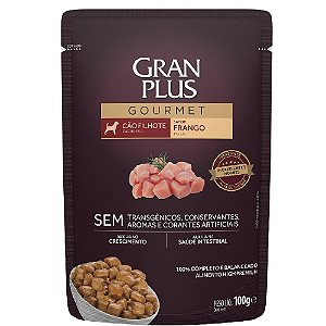 Ração Úmida GranPlus Gourmet Cães Filhotes Sabor Frango 100g