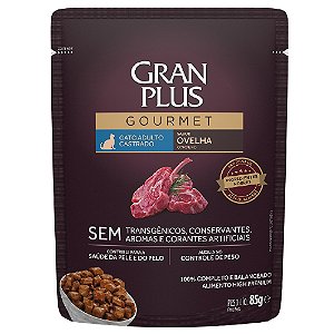 Ração Úmida GranPlus Gourmet Gatos Castrados Sabor Ovelha 85g