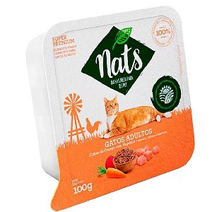 Ração Úmida Nats Gatos Adultos Sabor Frango e Vegetais 100g