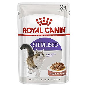 Ração Úmida Royal Canin Gatos Castrados Sachê Sterilised ao Molho 85g