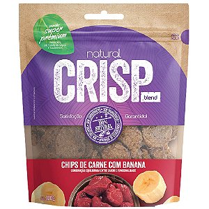 Snack Natural Crisp para Cães Sabor Chips Carne com Banana