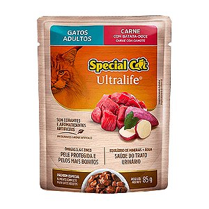 Ração Úmida Special Cat Ultralife Gatos Adultos Sabor Carne Batata-Doce 85g