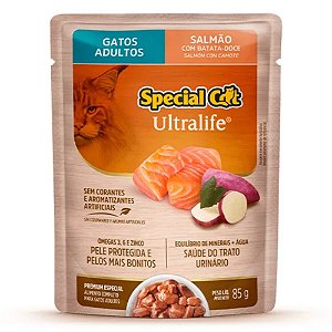 Ração Úmida Special Cat Ultralife Gatos Adultos Sabor Salmão Batata-Doce 85g