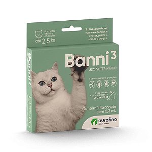 Antiparasitários Banni 3 para Gatos até 2,5kg Ourofino