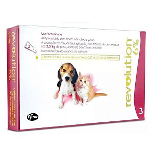 Revolution Zoetis 6% 0.25ml Antiparasitário para Cães e Gatos até 2,5kg