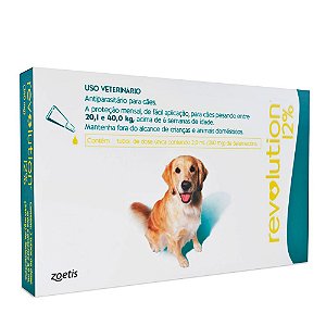 Revolution Zoetis 12% 2ml Antiparasitário para Cães de 20,1 a 40kg