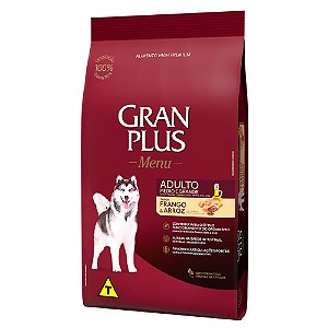 Ração GranPlus Menu Cães Adultos Porte Médios e Grandes Sabor Frango e Arroz