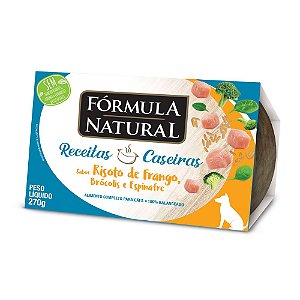 Ração Úmida Fórmula Natural Receitas Caseiras Cães Adultos Risoto de Frango, Brócolis e Espinafre 270g