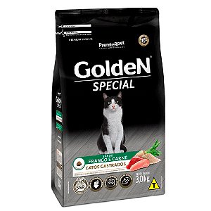Ração Golden Special Gatos Castrados Sabor Frango e Carne - PremierPet