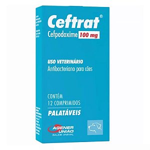 Ceftrat 100mg Antibacteriano Agener União para Cães - 12 Comprimidos