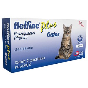 Helfine Plus Vermífugo Para Gatos 2 Comprimidos Agener União